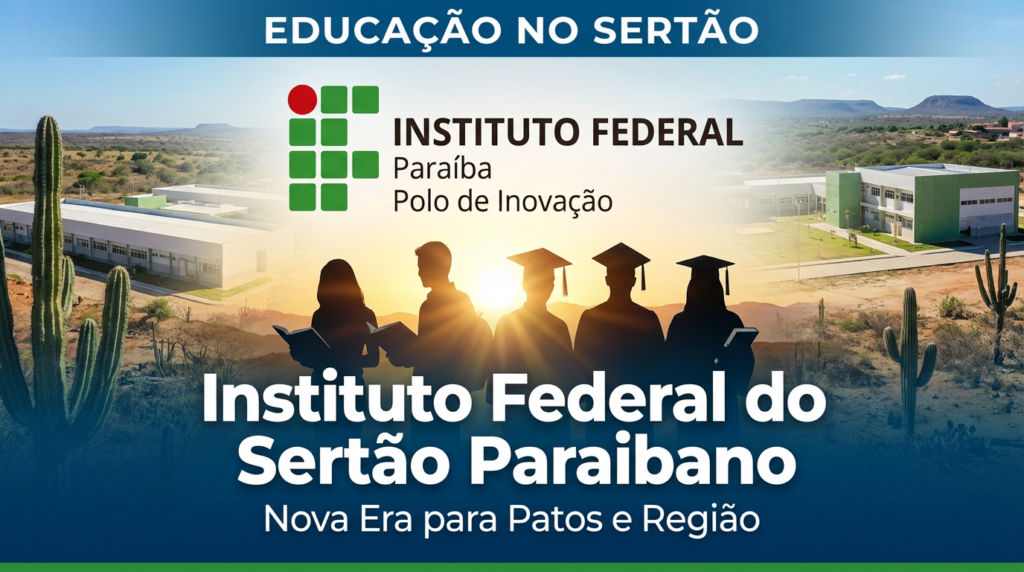 Criação do Instituto Federal do Sertão Paraibano em Patos - imagem representando educação, desenvolvimento e oportunidades para jovens do Sertão da Paraíba